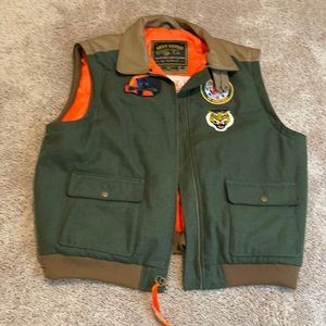Akoo Olive green and orange vest. Size 4XL